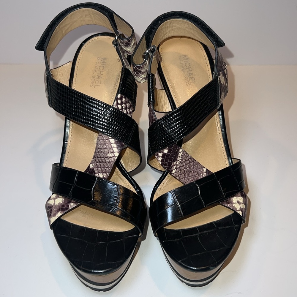Michael Kors Women's Wedge Sandals Espadrilles Multicolor - Picture 4 of 6